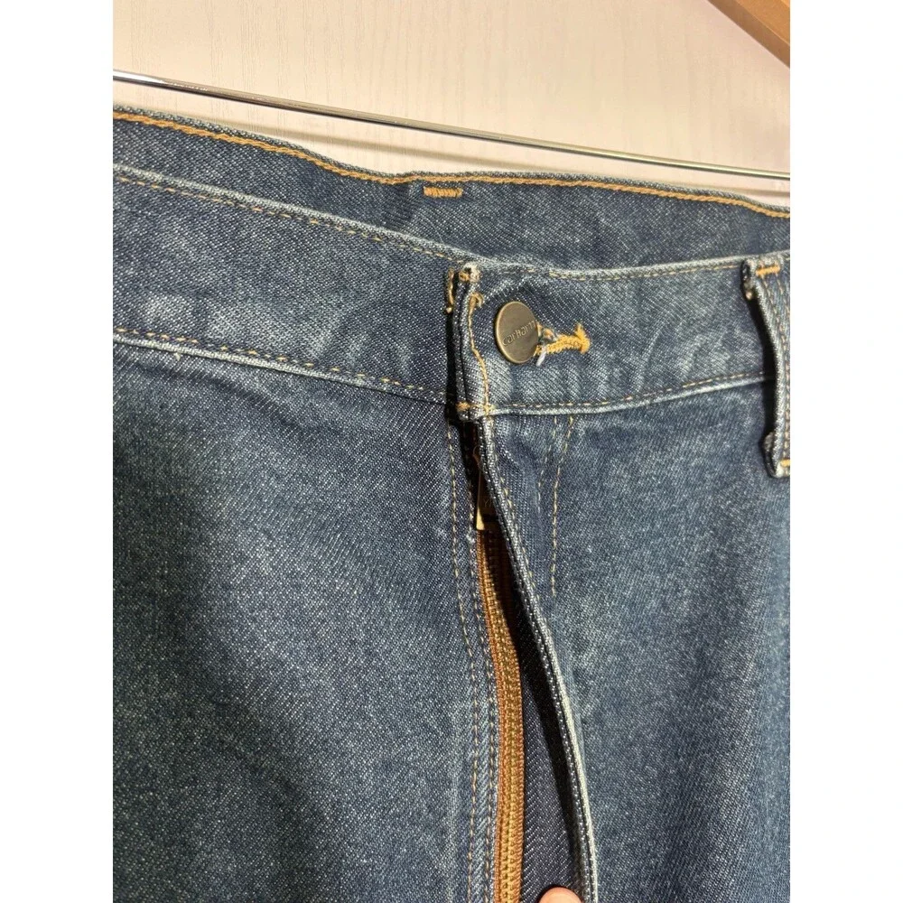 Carhartt Denim Jeans Mens 42 34 Blue Work Pants Traditional Fit Cotton B480-DVB